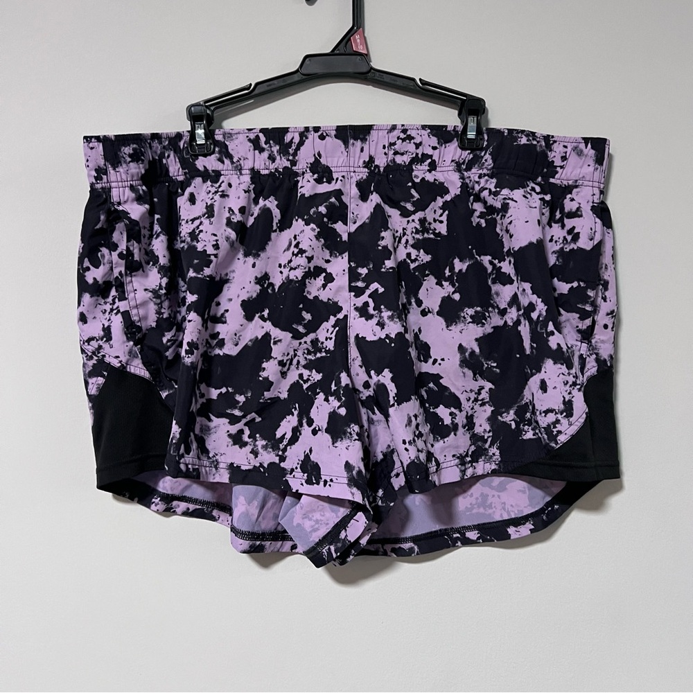 Athletic Works Women’s Plus Size XXL 22 Purple Black Athletic Running Shorts